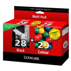 Lexmark 28 / 29 Ink Cartridge, Black, Tri-Colour Multipack, 18C1520E